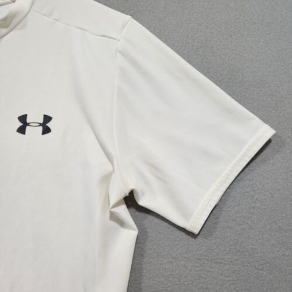 Under Armour Polo Shirt Mens 2XL White TShirt HeatGear Short Sleeve - Picture 4 of 16